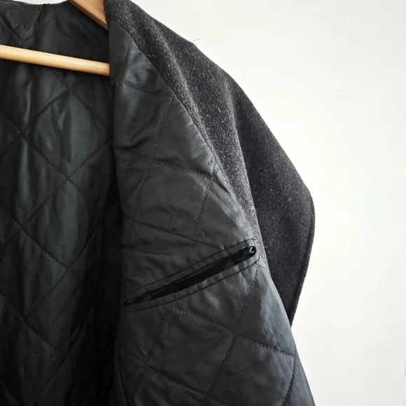 J.Crew Charcoal Wool Cashmere Peacoat Jacket Quilted Lining Womens Size M - Picture 9 of 15